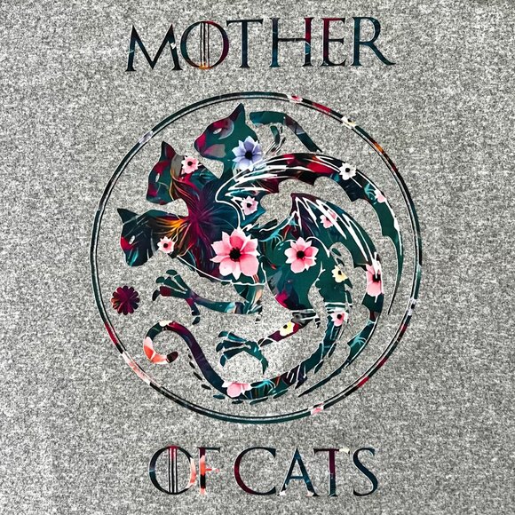 Mother of Cats Shirt -Floral Art - Cat Lovers T-Shirt NWT - Picture 2 of 5